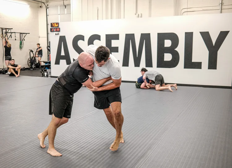 Training on the mats at Assembly Jiu Jitsu